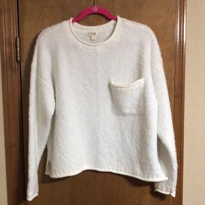 White Sweater with Front Pocket